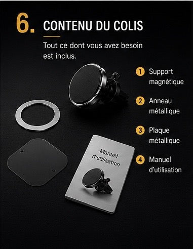 Support Magnétique DriveNova™ - Rotation 360°